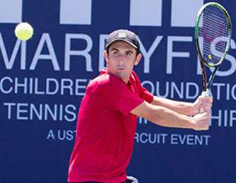 Young man playing tennis with Mardy Fish Foundation